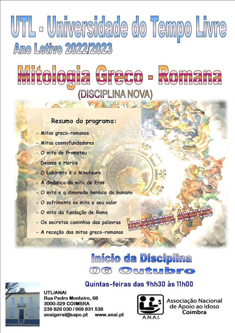 Rádio Regional do Centro: Universidade do Tempo Livre da ANAI com nova disciplina: Mitologia Greco-Romana